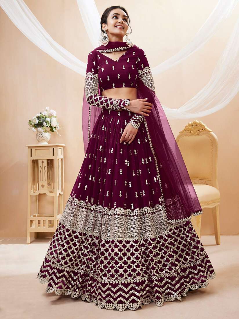 Buy FABPIXEL Embroidered Mirror Work Semi Stitched Lehenga Choli With Dupatta Lehenga Choli for Women 23731846 Myntra