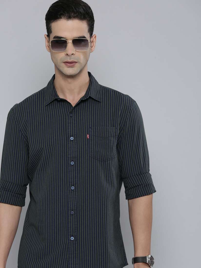 Buy Levis Pure Cotton Striped Slim Fit Casual Shirt Shirts for Men 23732534 Myntra