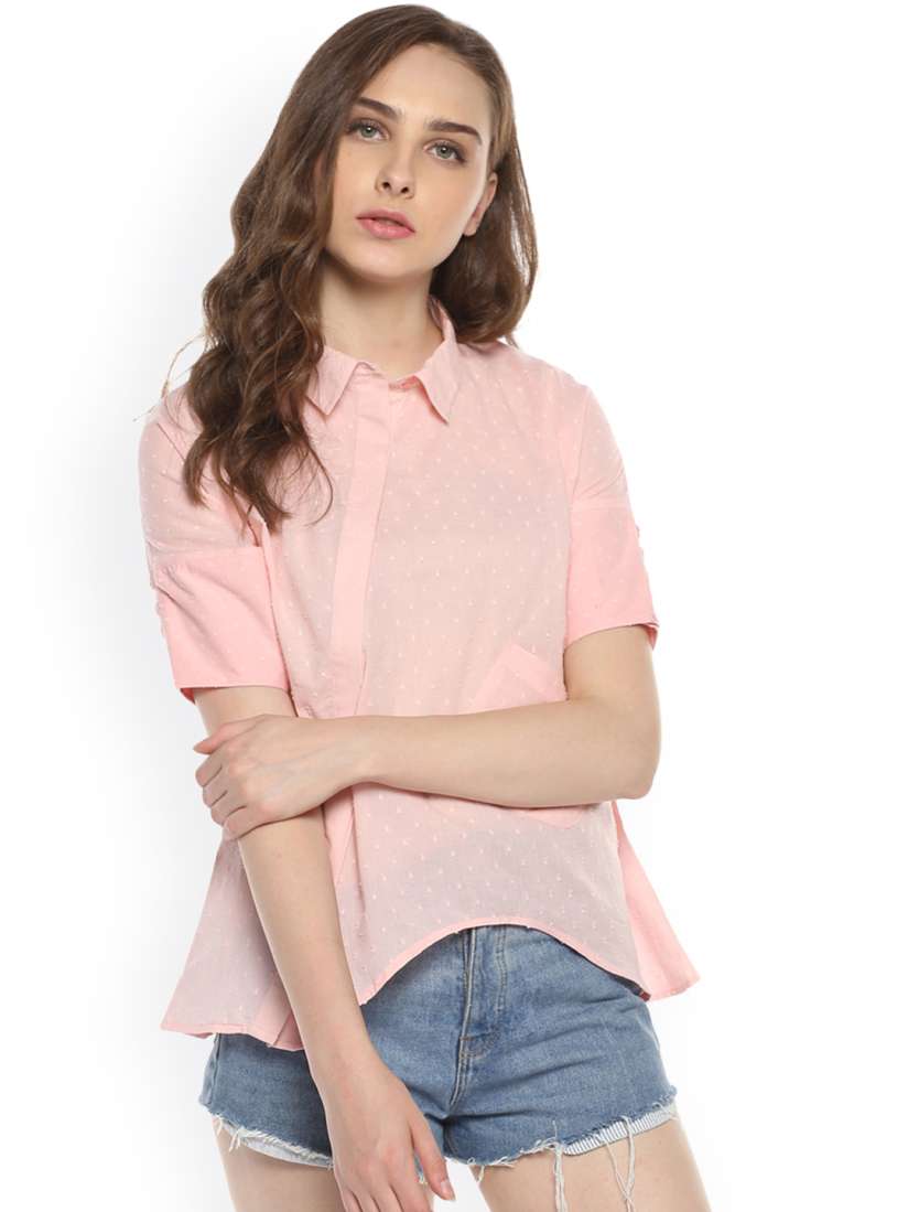 Buy STREET 9 Women Pink Regular Fit Self Design Casual Shirt Shirts for Women 2373292 Myntra