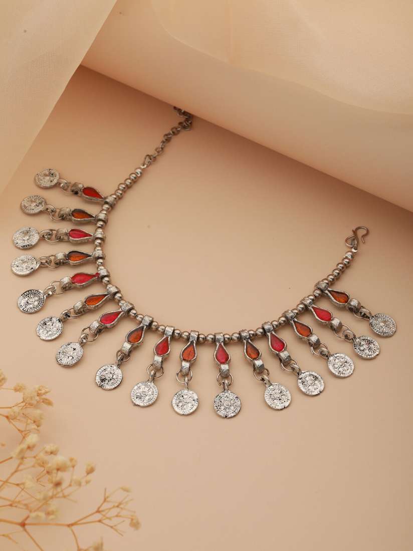 Buy Priyaasi Silver Plated Oxidised Necklace Necklace and Chains for Women 23733756 Myntra
