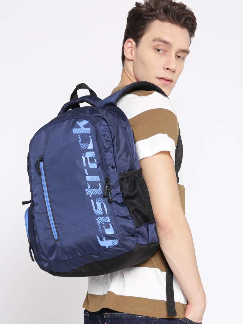 Buy Fastrack Men Navy Blue Brand Logo Laptop Backpack Backpacks for Men 2373398 Myntra