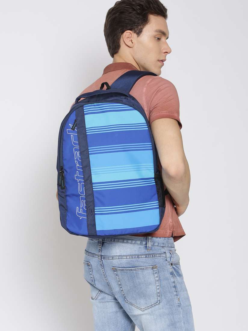 Buy Fastrack Men Blue Striped Laptop Backpack Backpacks for Men 2373461 Myntra