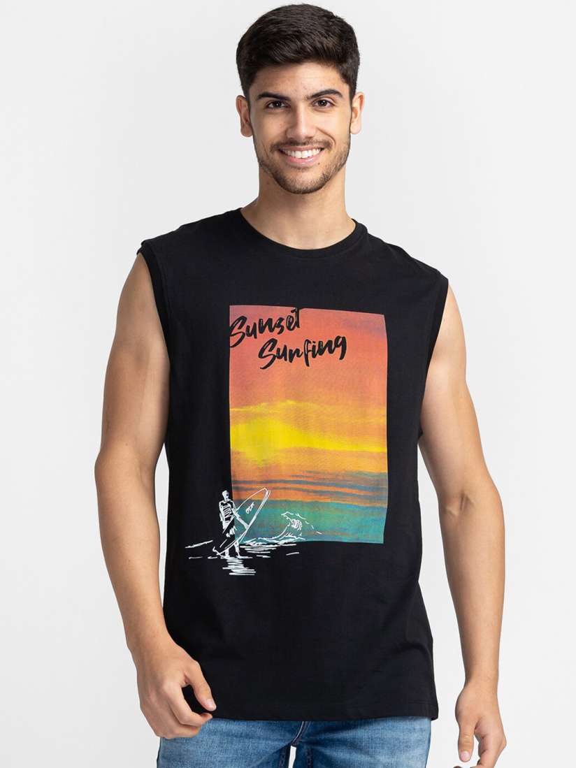 Being human sleeveless t shirt store