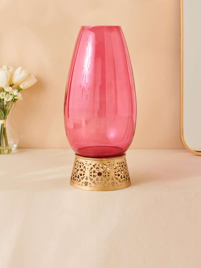 Buy Home Centre Pink Glass Flower Vase - Vases for Unisex