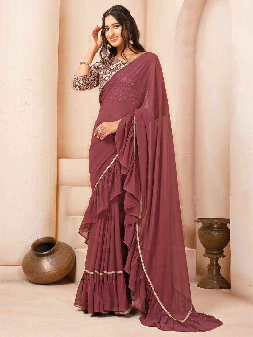 Myntra frill saree clearance