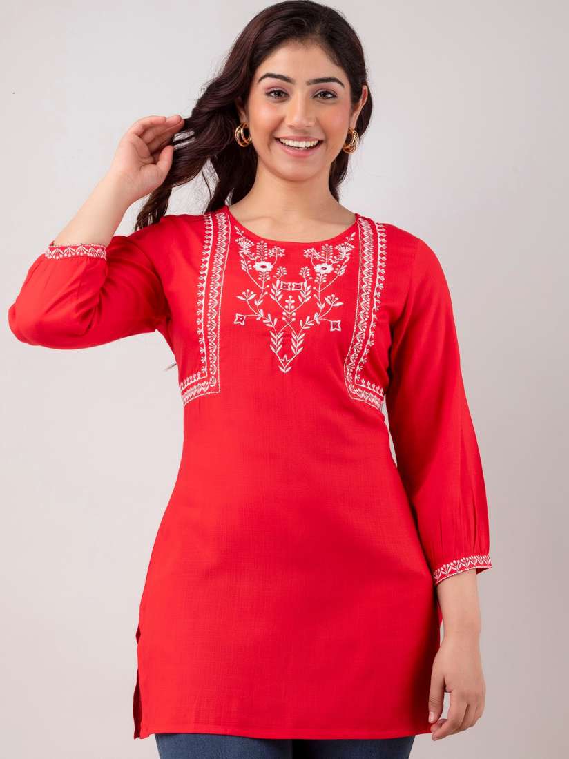 Myntra embroidered kurtis top