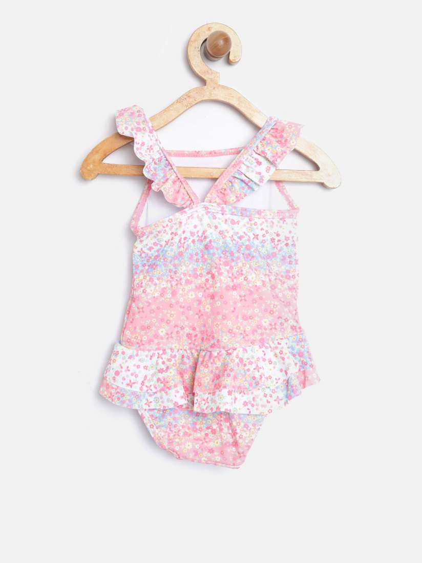 Buy mothercare Girls Pink White Floral Print Swimsuit LG741 Swimwear for Girls 2374175 Myntra