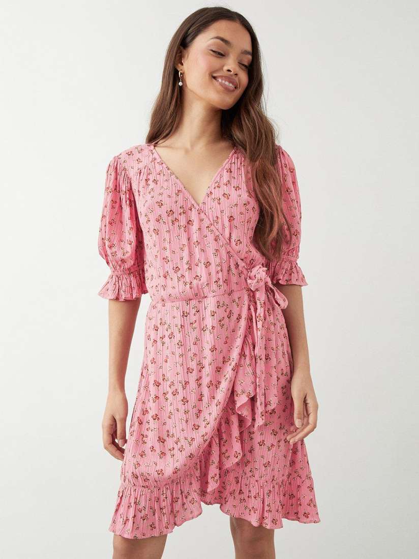 Buy DOROTHY PERKINS Petite Floral Print Puff Sleeves Ruffled Wrap Dress Dresses for Women 23745520 Myntra