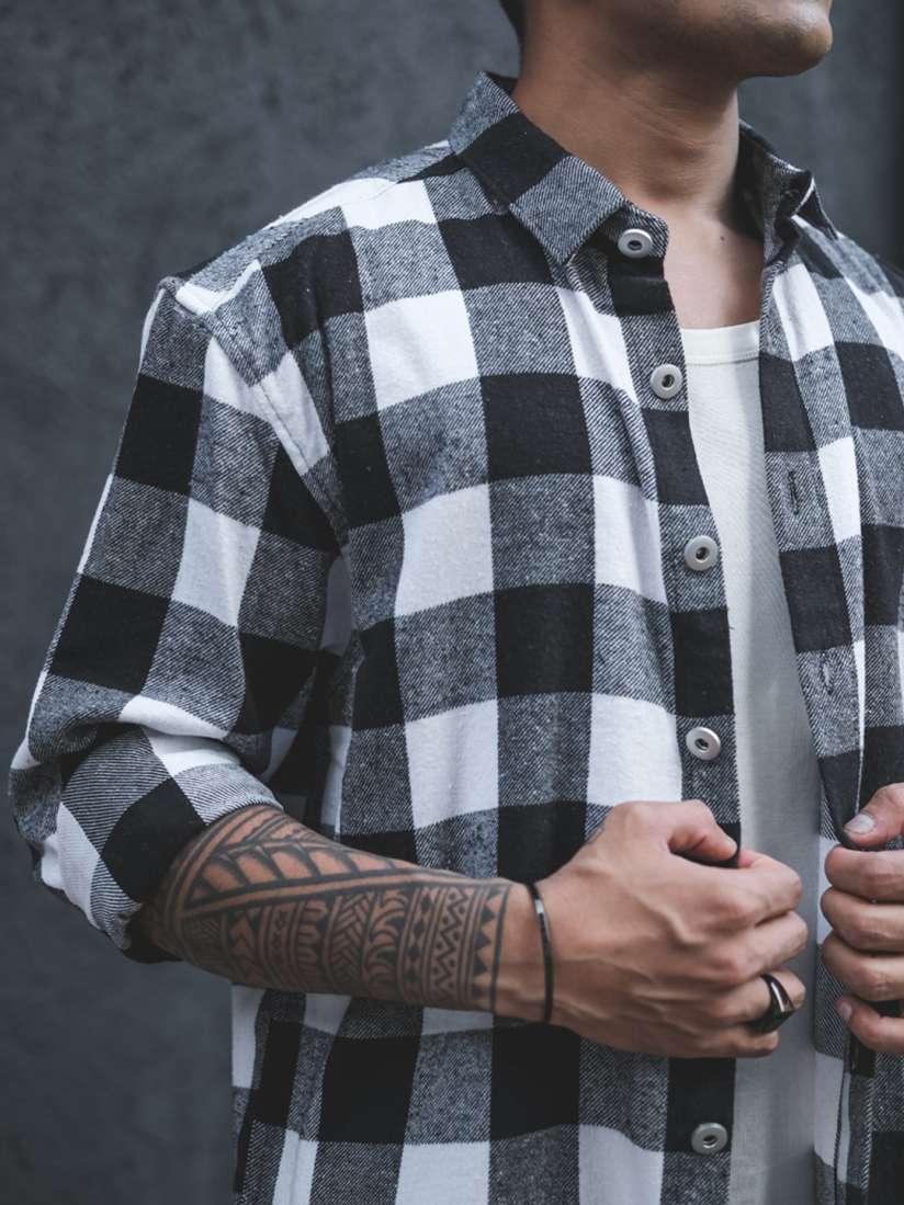 Buy Powerlook Men Black Gingham Checks Opaque Checked Casual Shirt Shirts for Men 23749396 Myntra