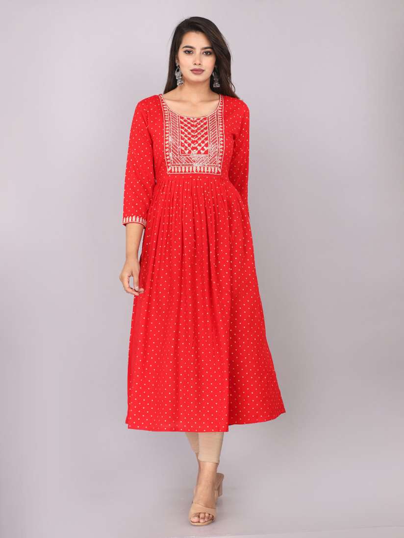 Buy KALINI Geometric Printed Sequined Anarkali Kurta Kurtas for Women 23750414 Myntra