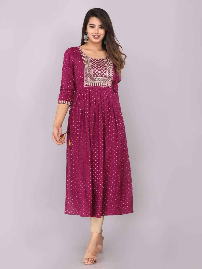 Buy KALINI Geometric Printed Anarkali Kurta Kurtas for Women 23750420 Myntra