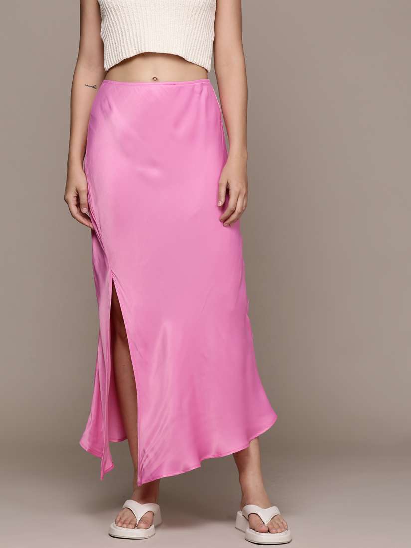 Buy WAREHOUSE Solid Satin Slip A Line Maxi Skirt Skirts for Women 23755804 Myntra