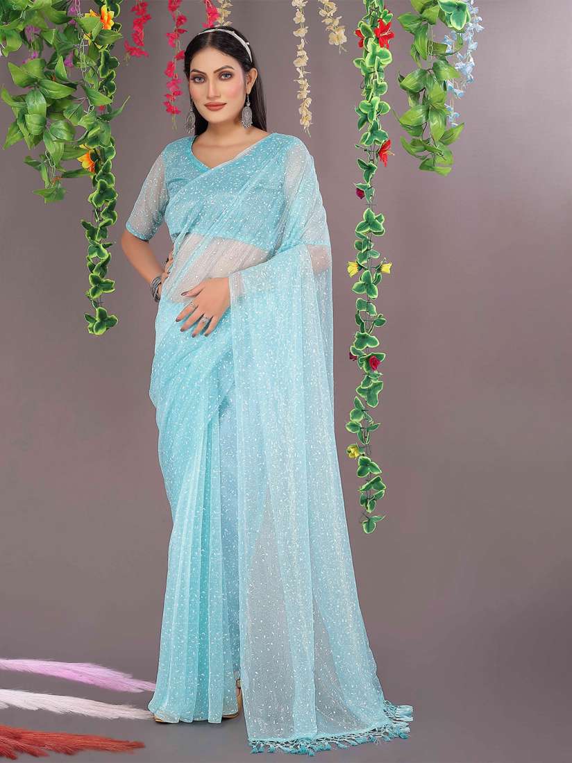 Myntra net saree clearance