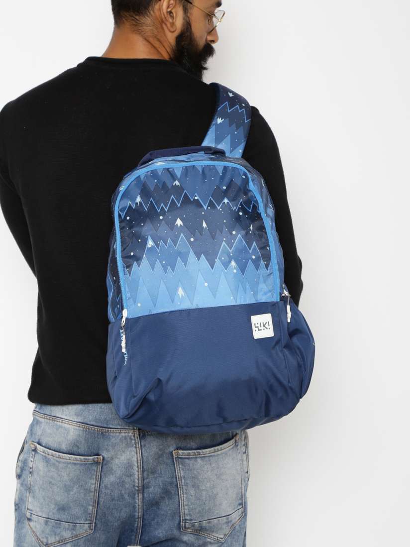 Wildcraft men blue graphic backpack outlet