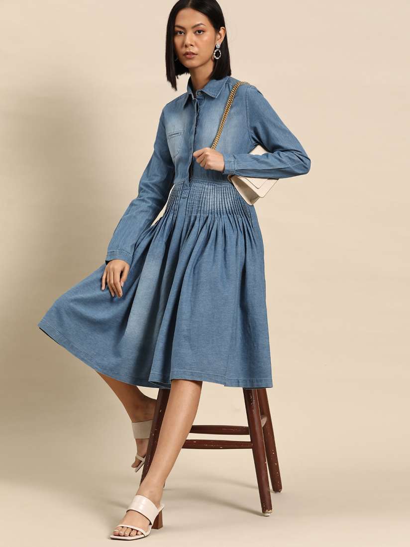 Denim dress myntra outlet