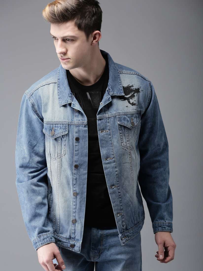 Buy Moda Rapido Men Blue Solid Denim Jacket Jackets for Men 2376531 Myntra