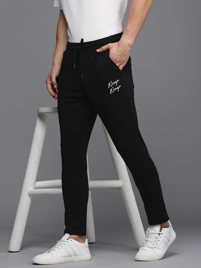 Buy WROGN Men Regular Fit Mid Rise Track Pant With Minimal Printed Detail Track Pants for Men 23769928 Myntra