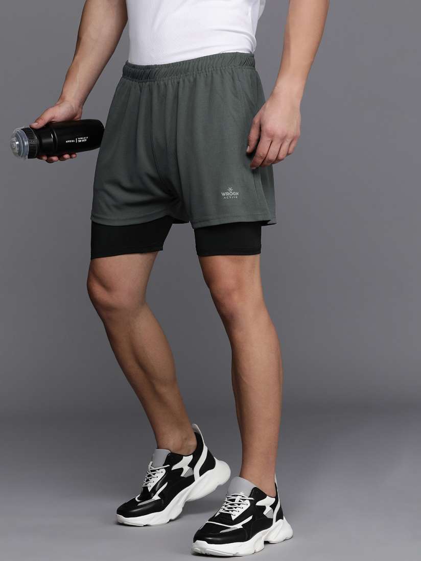 Buy WROGN ACTIVE Men Solid Sports Shorts With Attached Tights Shorts for Men 23770432 Myntra