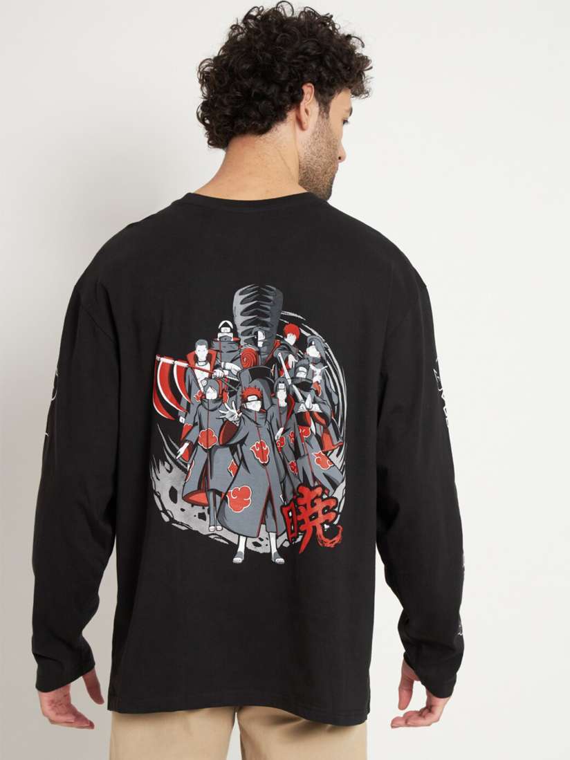 Buy COMICSENSE Anime Printed Full Sleeve Naruto Akatsuki Cotton Oversized T- shirt - Tshirts for Men 23775894 | Myntra