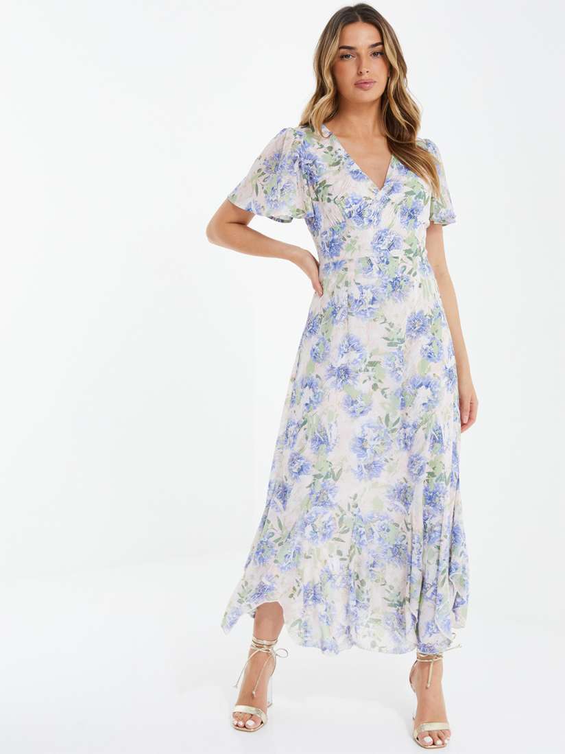 Buy QUIZ Floral Print V Neck Midi Dress Dresses for Women 23778314 Myntra
