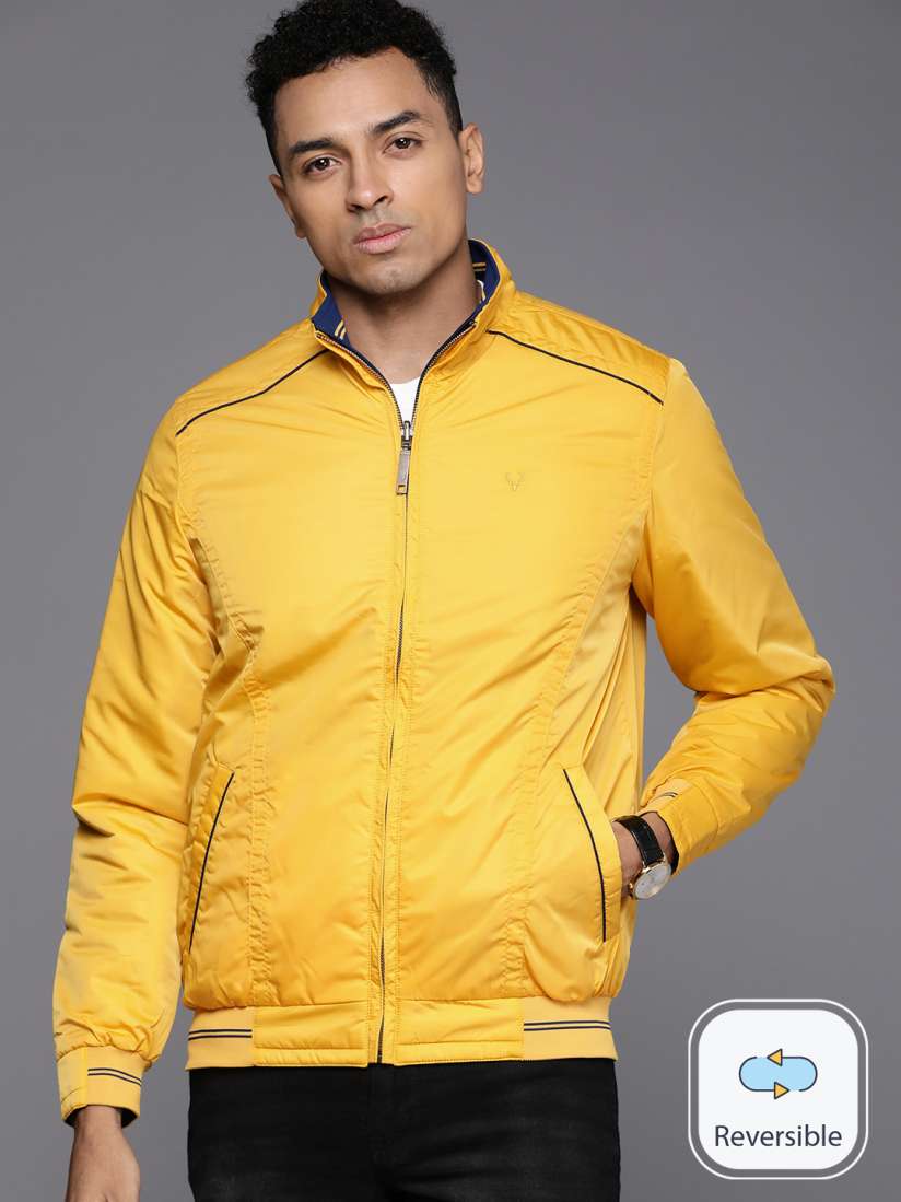 Buy Allen Solly Men Stand Collar Reversible Bomber Pure Cotton Jacket Jackets for Men 23786516 Myntra