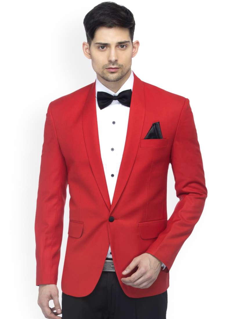 Buy FAVOROSKI Red Slim Fit Single Breasted Party Blazer Blazers for Men 2379225 Myntra