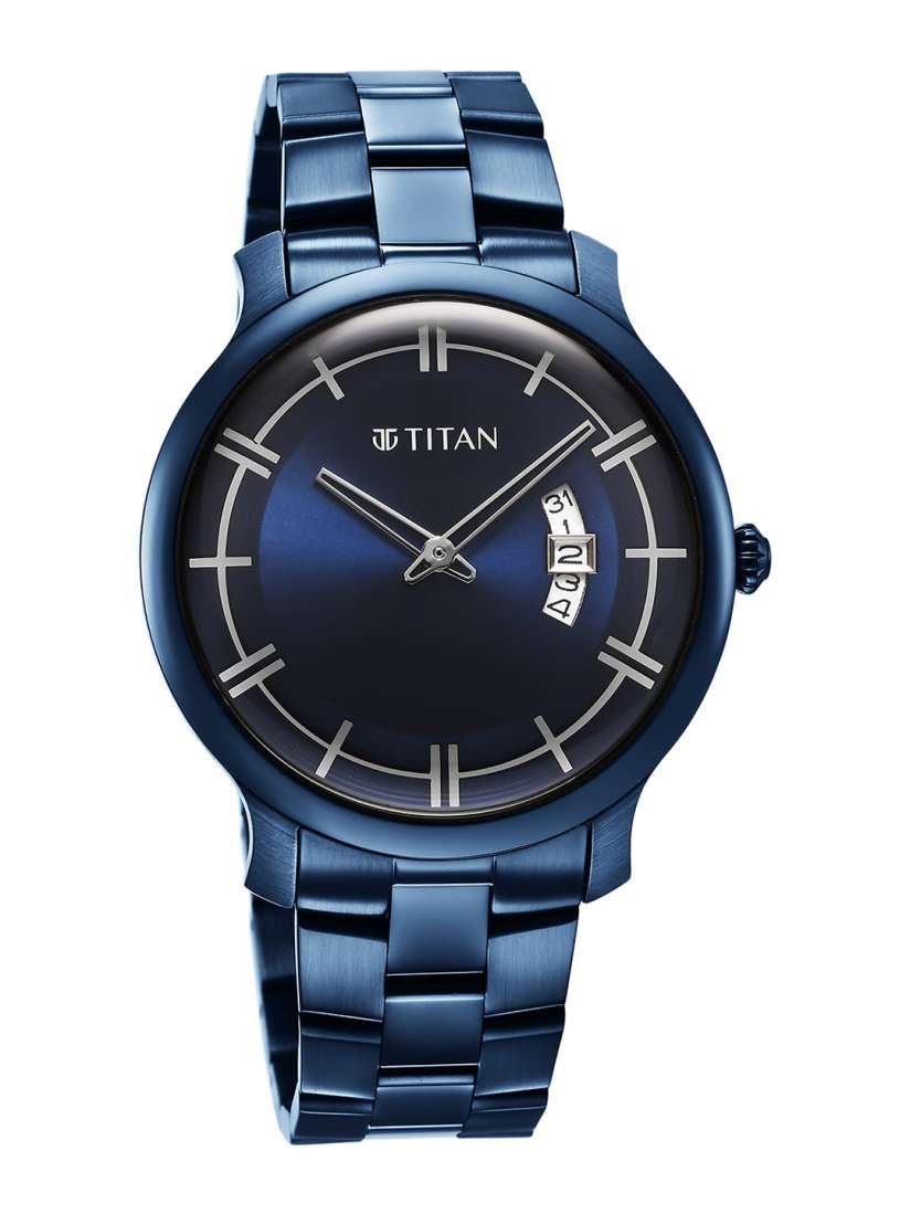 Titan new watch blue outlet
