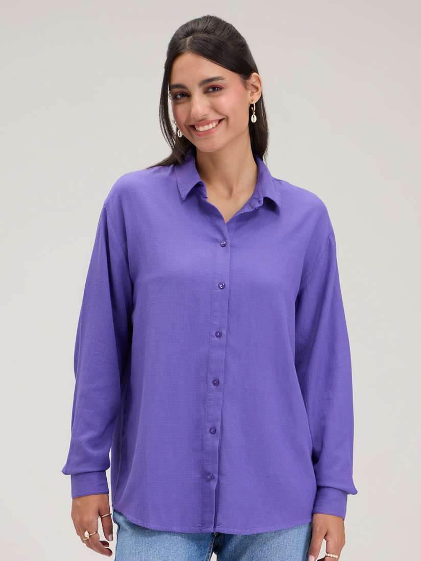 Purple casual shirt sales