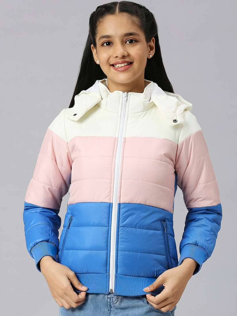 Justice puffer coat top