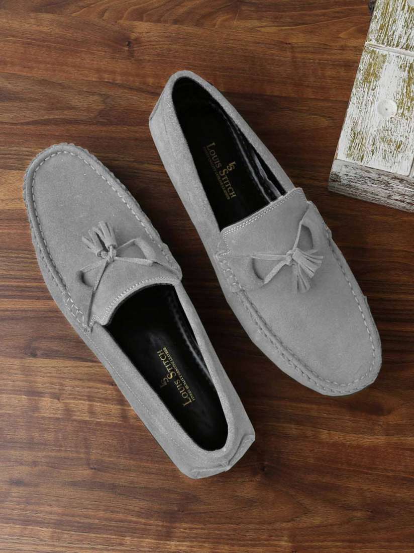 Mens grey loafers with tassels new arrivals