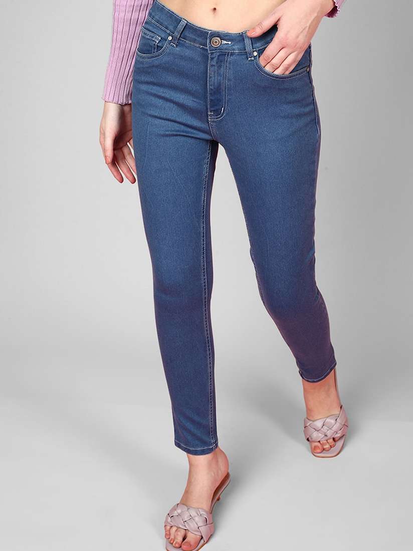 Buy JUNEBERRY Women Skin Tight Skinny Fit Low-Rise Cotton