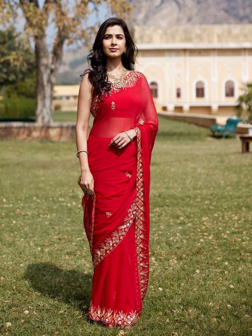 Gota patti saree myntra hotsell