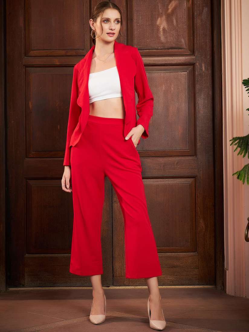 Red blazer co ord discount