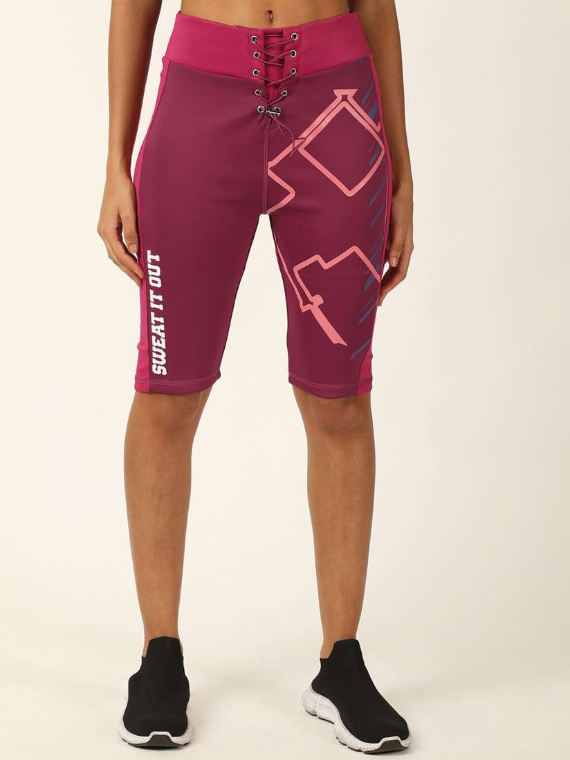 Buy FOREVER 21 Women Pink Printed Sports Shorts Shorts for Women 23819610 Myntra