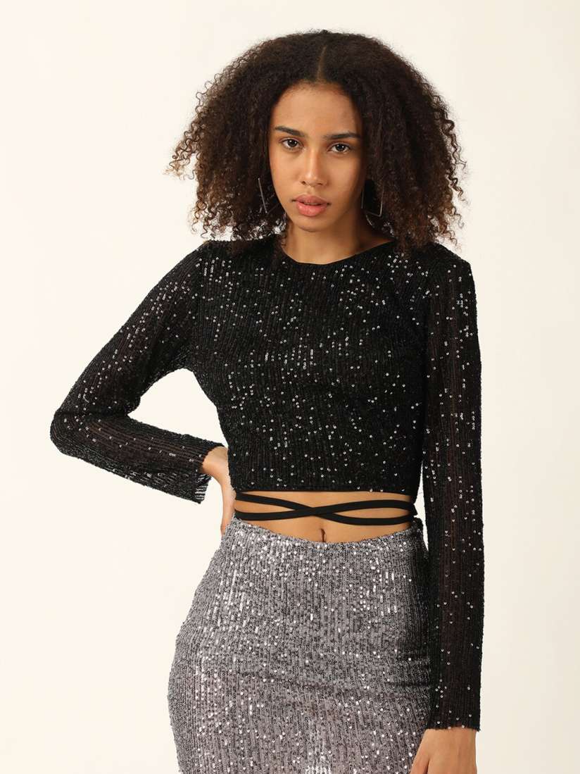 Black sequin top forever 21 best sale