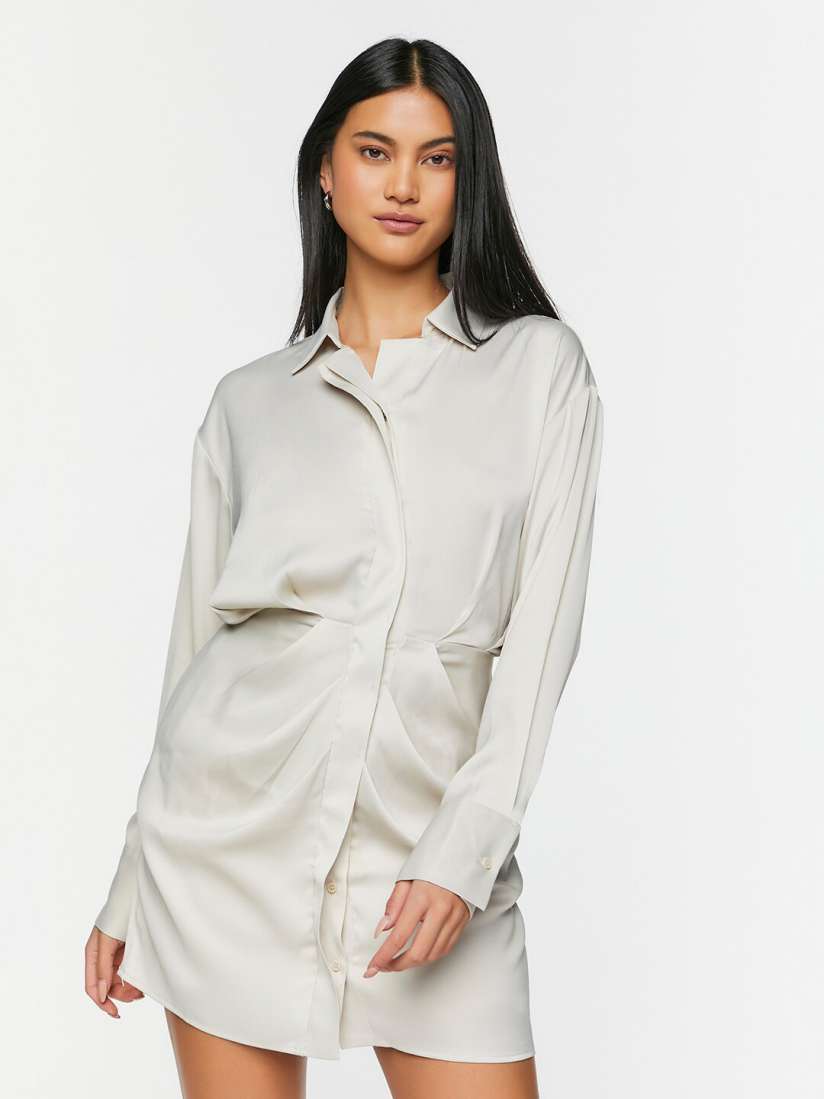Forever 21 white shirt dress discount
