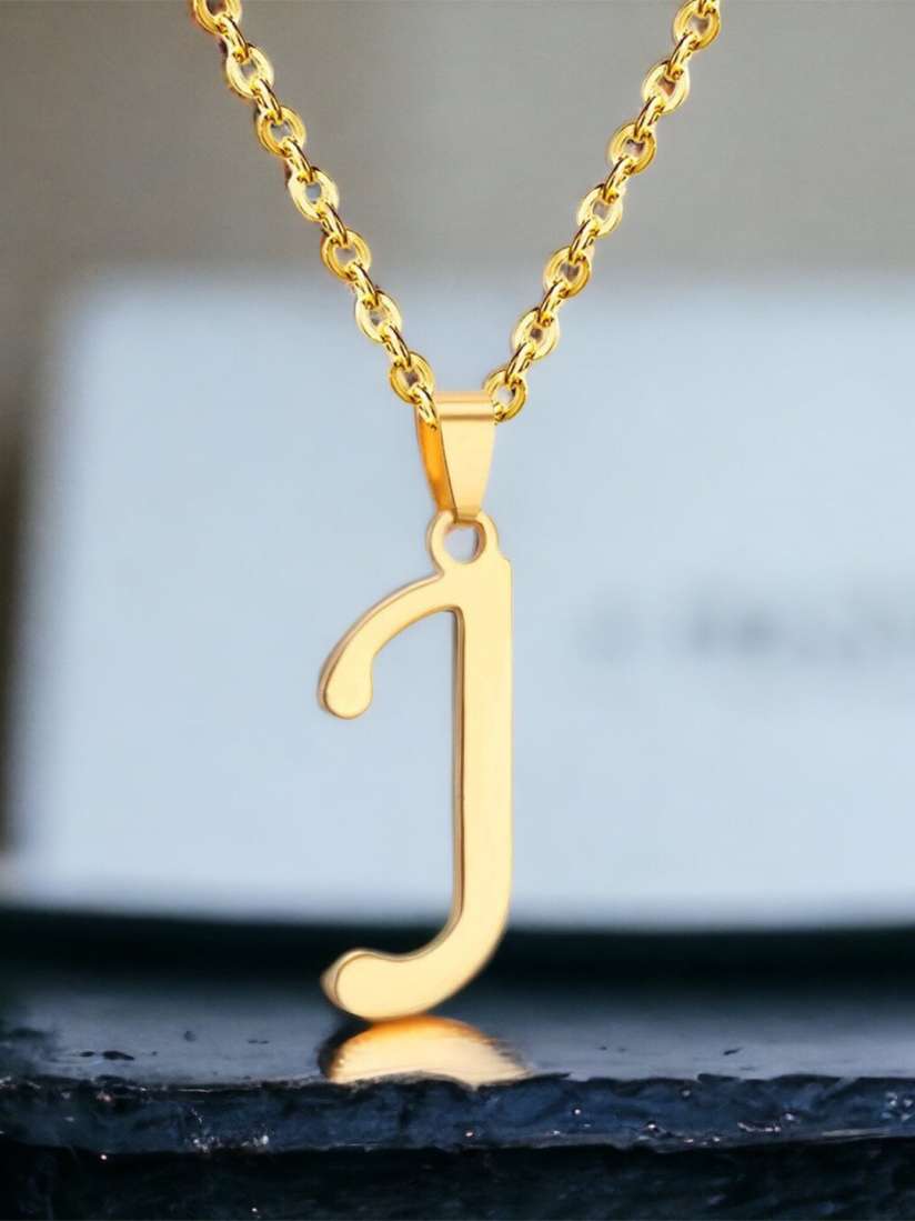 Buy MYKI Gold Plated J Letter Pendant With Chain Pendant for Women 23820246 Myntra