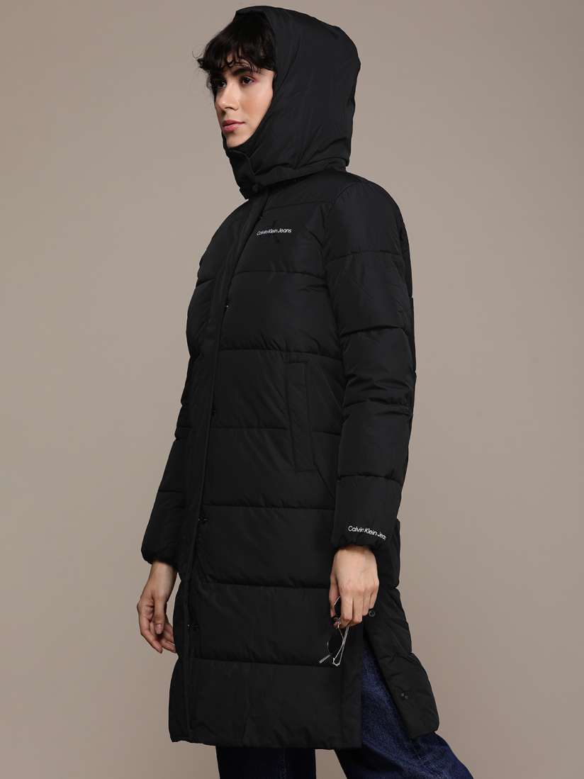 Buy Calvin Klein Jeans Longline Puffer Jacket With Detachable Hood Jackets for Women 23822968 Myntra