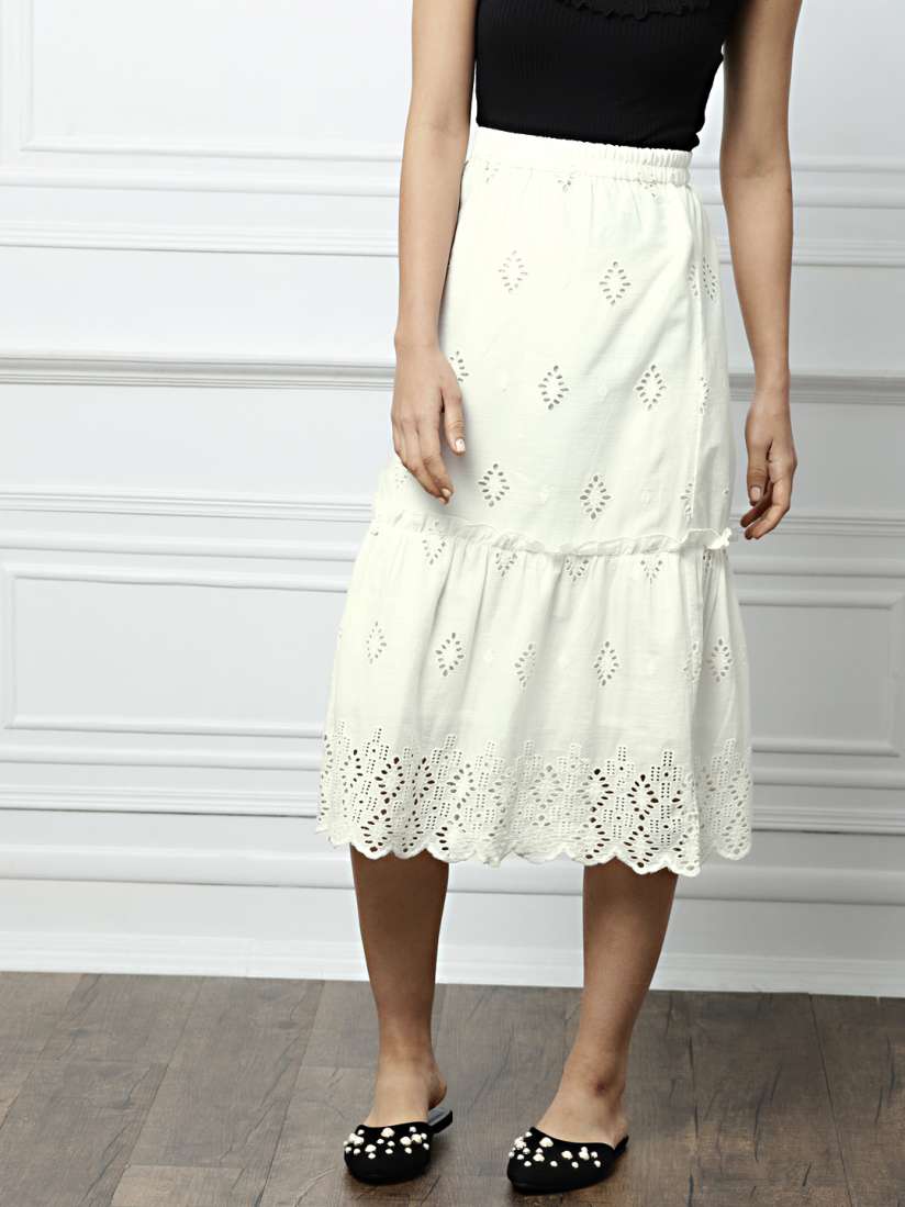 White skirt myntra on sale