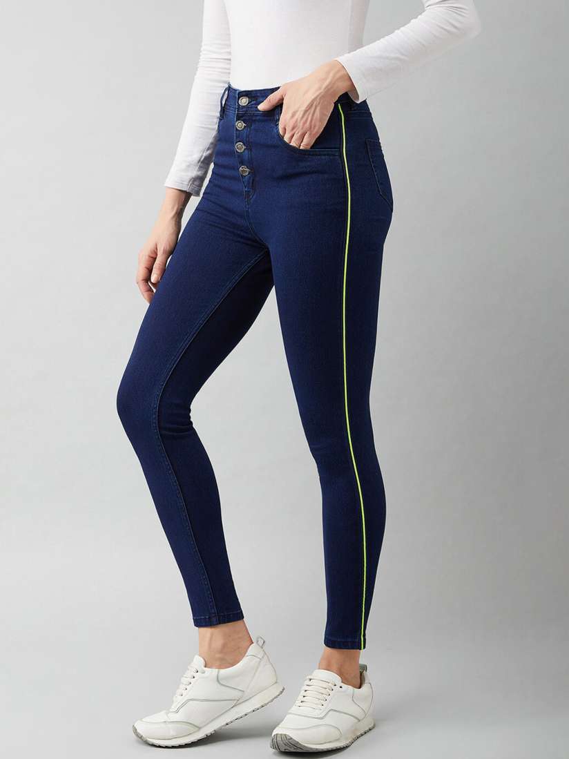 Buy Miss Chase Women Skinny Fit High Rise Side Stripe Stretchable Jeans Jeans for Women 23830374 Myntra