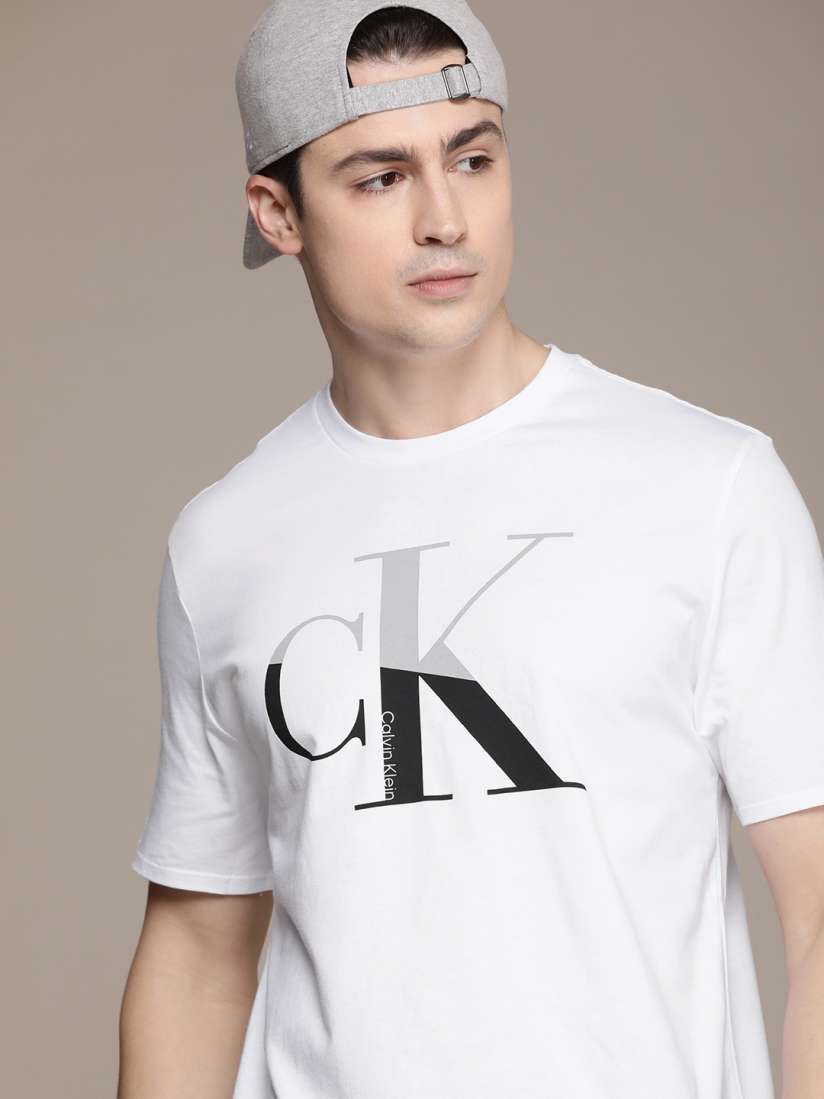 Calvin Klein Jeans Brand Logo Printed Pure Cotton T shirt