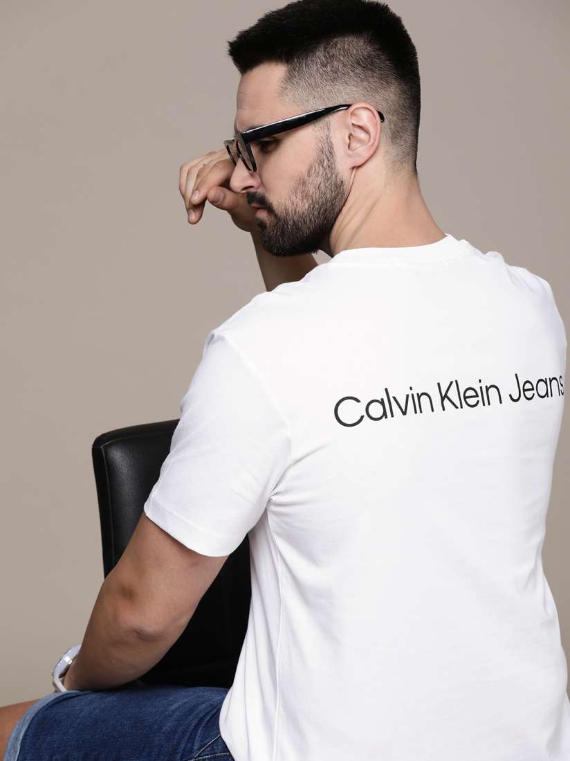 Buy Calvin Klein Jeans Pure Cotton Brand Logo Printed Casual T shirt Tshirts for Men 23832836 Myntra