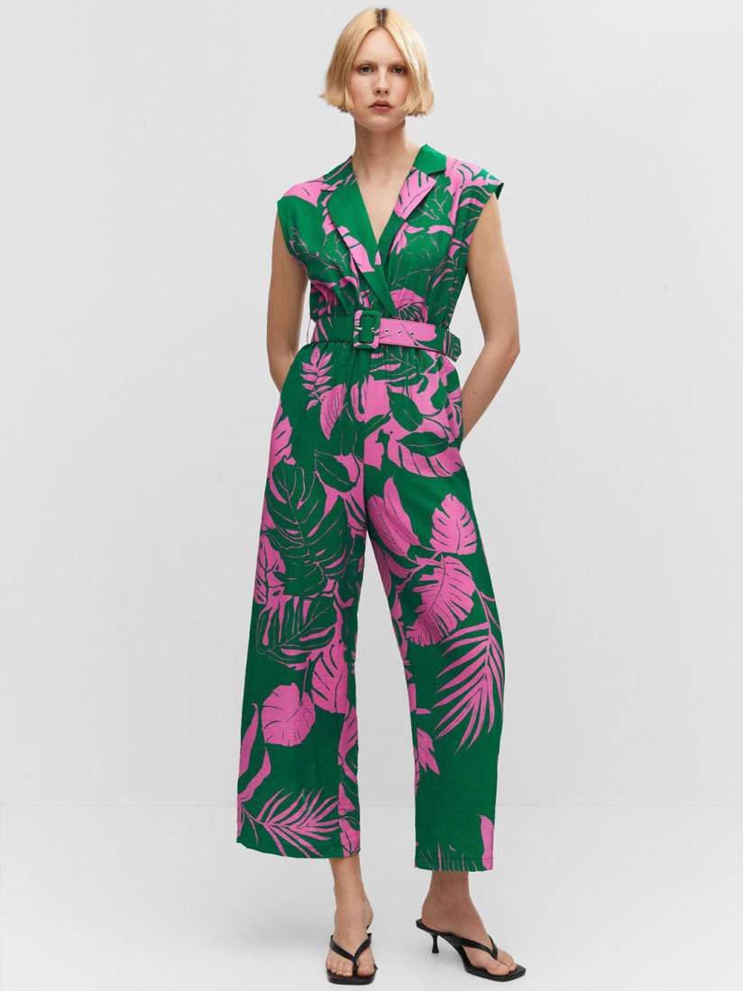 Mango floral jumpsuit cheap
