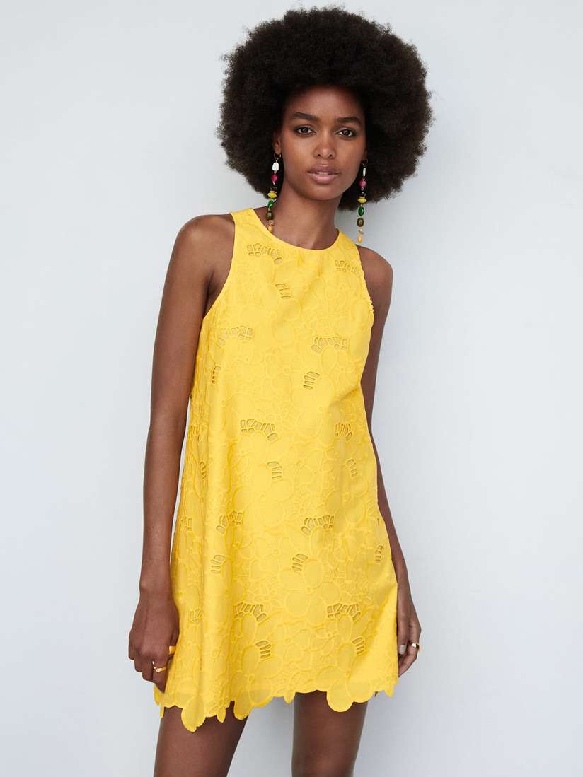Mango Embroidered Sleeveless Dress MANGO Embroidered Eyelet