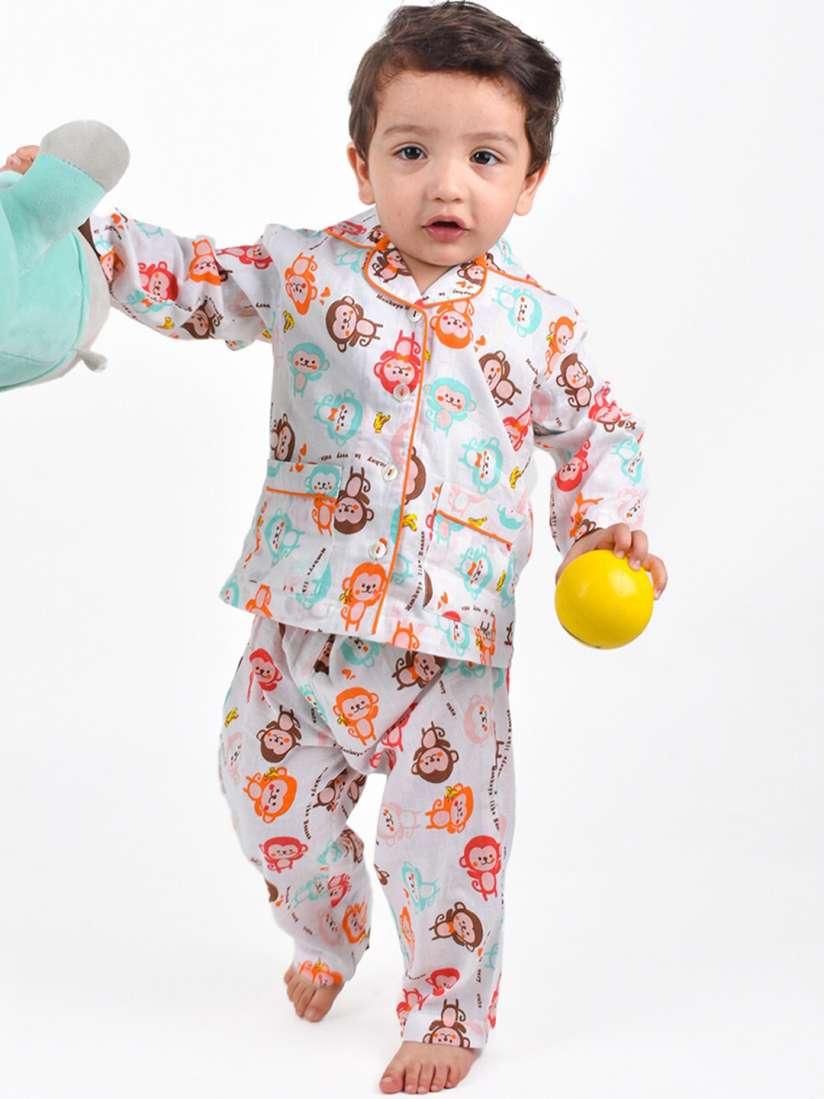 Buy Moms Home Infant Boys Conversational Printed Organic Cotton Night suit Night suits for Boys 23839956 Myntra