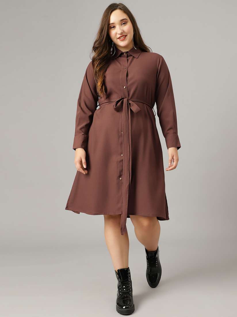 Plus size shirt dresses with sleeves store