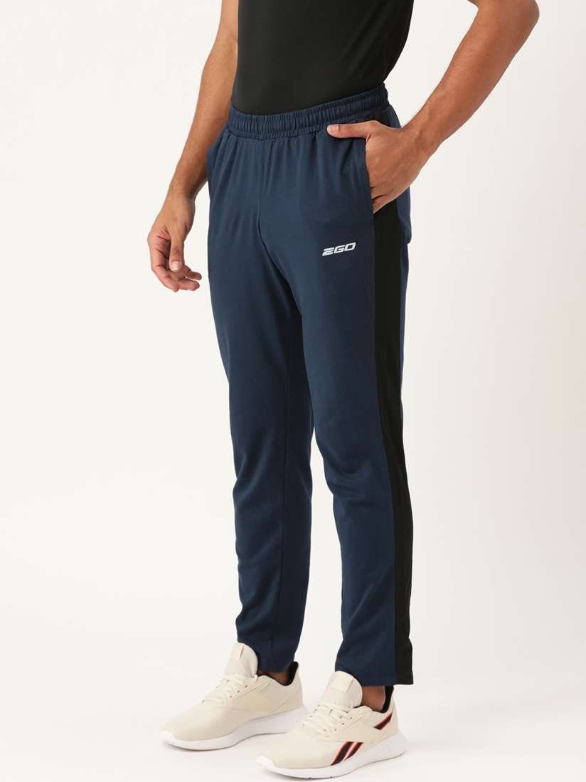 Buy 2GO Men Navy Blue Black Solid Essential Track pants Track Pants for Men 2384996 Myntra