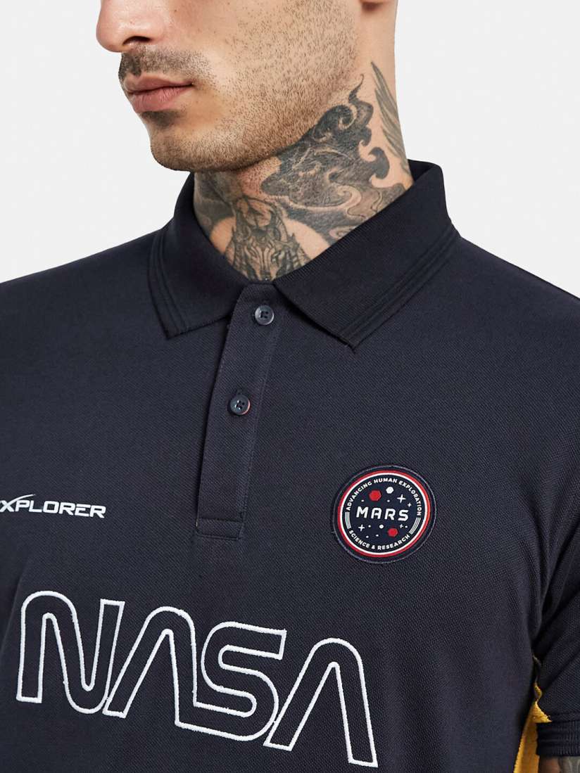 Buy Octave Nasa Printed Polo Collar Cotton T shirt Tshirts for Men 23857728 Myntra