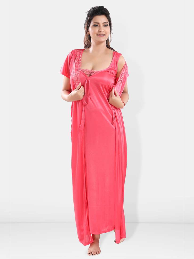 Buy Be You Satin Nighty With Robe Nightdress for Women 23860198 Myntra