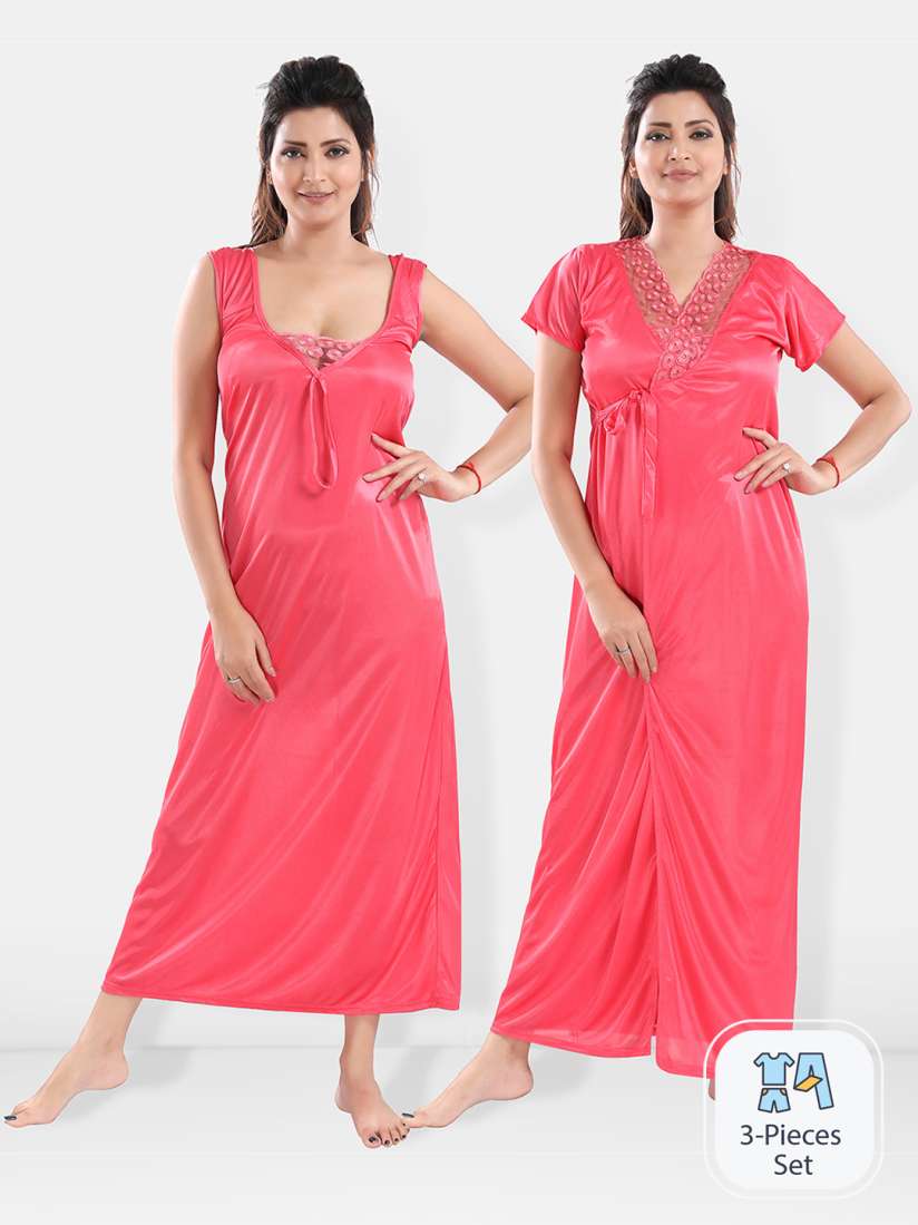 Buy Be You Satin Nighty With Robe Nightdress for Women 23860198 Myntra